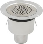 Adjustable bathroom inlet body with a round grate (to be purchased siphon 502.050.110 and optional filter 502.000.000 S) vertical drain Ø75 MM, for vinyl floors