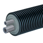 Rura preizolowana podwójna AustroPEX WW double A125-1x25+1x20, PN10, do instalacji c.w.u., izolacja cieplna z pianki PE, karbowany płaszcz zewnętrzny HDPE