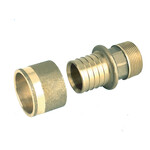 Brass compression fitting with male thread for PEX pipes 32x1" GZ, PN10, pre-insulated AustroFLEX system
