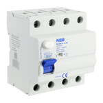 Вимикач диференційного струму 40A, 30mA, 4-полюсний тип AC RCD/40A/4P NEO