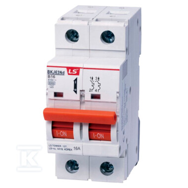 Автоматичний вимикач надструму, 6kA - BKJ63ND 2P B16