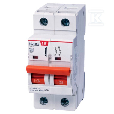 Автоматичний вимикач, 6kA серії BKJ63Nd - BKJ63ND 2P C50