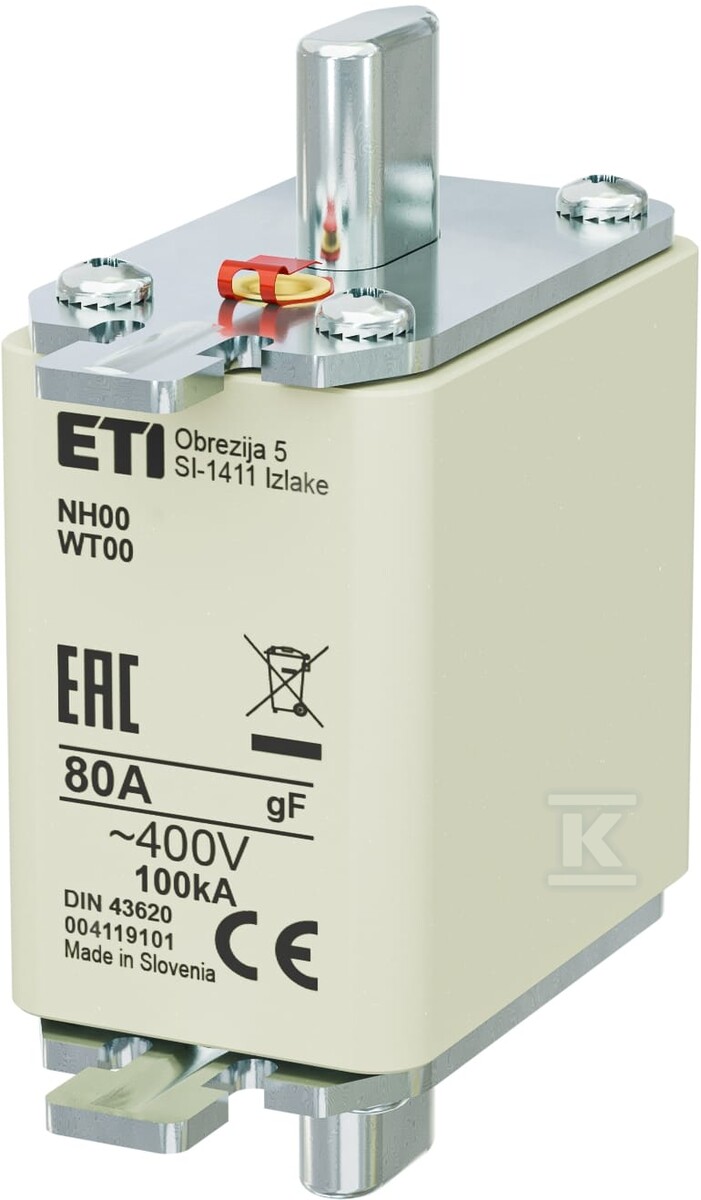 Вставка запобіжника - NH00 gF 80A/400V - 004119101