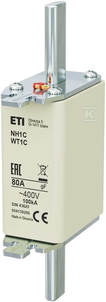 Вставка запобіжника - NH1C gF 80A/400V - 004139206