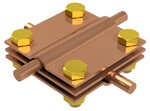 Хрестове з'єднання 4-отворові 3-пластинчасте B до 40мм (мідь) /CU/