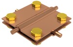 Хрестове з'єднання 4-отворові 2-пластинчасте B до 50мм (мідь) /CU/