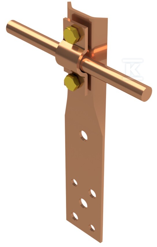 Uchwyt prosty z blaszką h=15cm (miedź) - AH11062