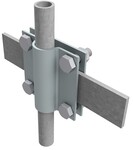 Заземлювальне з'єднання 2-пластинчасте стрижень B до 40mm Ø20mm (оцинкована сталь) /OC/