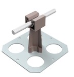 Кріплення приклеюване з металевою основою з отворами, бронзове (пластик / сталь оцинкована гальванічно) /TW/OC/