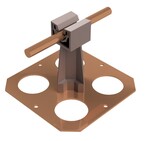Кріплення приклеюване з металевою основою з отворами, бронзове (пластик / мідь) /TW/CU/