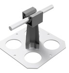 Uchwyt przyklejany z metalową podstawą z otworami ze słupkiem czarny (tworzywo / aluminium) /TW/AL/
