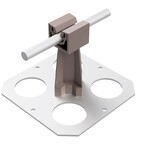 Uchwyt przyklejany z metalową podstawą z otworami ze słupkiem brązowy (tworzywo / aluminium) /TW/AL/