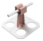 Кріплення приклеюване з металевою основою з отворами, цегляний колір (пластик / алюміній) /TW/AL/