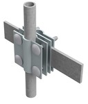 З'єднувач заземлення 4-пластинчастий малий B до 30мм Ø20мм (оцинкована сталь) /OC/