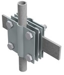 Заземлювальне з'єднання 4-пластинкове велике B до 40мм Ø20мм (оцинкована сталь) /OC/