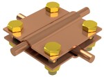 Хрестове з'єднання 4-отворові 2-пластинчасте B для 40мм (мідь) /CU/