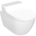 Urządzenie WC z funkcją higieny intymnej Geberit AquaClean Tuma Comfort, wisząca miska WC: Miska ustępowa: biały / KeraTect, Panel dekoracyjny: stal nierdzewna szczotkowana