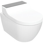 Urządzenie WC z funkcją higieny intymnej Geberit AquaClean Tuma Comfort, wisząca miska WC: Miska ustępowa: biały / KeraTect, Panel dekoracyjny: szkło czarne