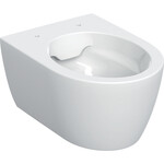 Wisząca miska WC Geberit iCon, lejowa, krótka, ukryte mocowania, Rimfree: T=49cm, Biały
