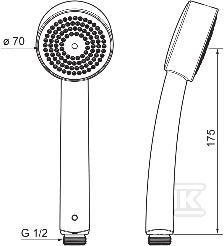 Słuchawka prysznicowa Oras Apollo Eco, - 252022