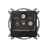 Gniazdo RTV-SAT z dwoma wyjściami SAT - ANTRACYT IMPRESJA