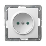 Одинарна розетка без заземлення з екрануванням струмоводів — БІЛИЙ ВПЕЧАТ