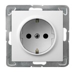 Одинарна розетка з заземленням Schuko — БІЛИЙ