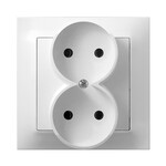 Подвійна розетка з комплектом рамки — БІЛИЙ ІМПРЕСІЯ