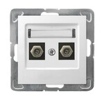 Подвійне антенне гніздо типу F — БІЛИЙ