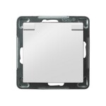 Бризгозахищена розетка з заземленням IP-44 з захисними кришками для струмових шин, кришка кольору виробу — БІЛИЙ