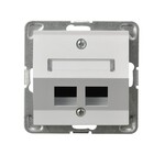 Оболонка подвійного роз’єму типу Keystone зі скосом — білий