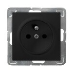 Поодинока розетка з заземленням - чорний матовий IMPRESJA GP-1YZ/M/33