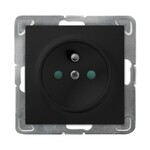 Одинарна розетка з заземленням та захисними пластинами для струмових шин — матовий чорний IMPRESJA GP-1YZP/M/33
