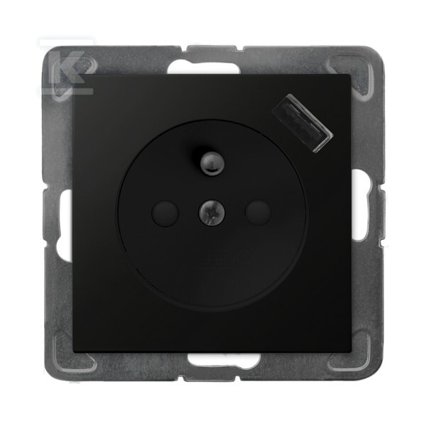 Одинарна розетка з заземленням, з - GP-1YZPUSB/M/33