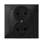 Подвійна розетка з рамкою — матовий чорний IMPRESJA GP-2Y/33