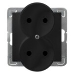 Подвійна розетка, модуль без рамки — матовий чорний IMPRESJA GP-2YR/M/33