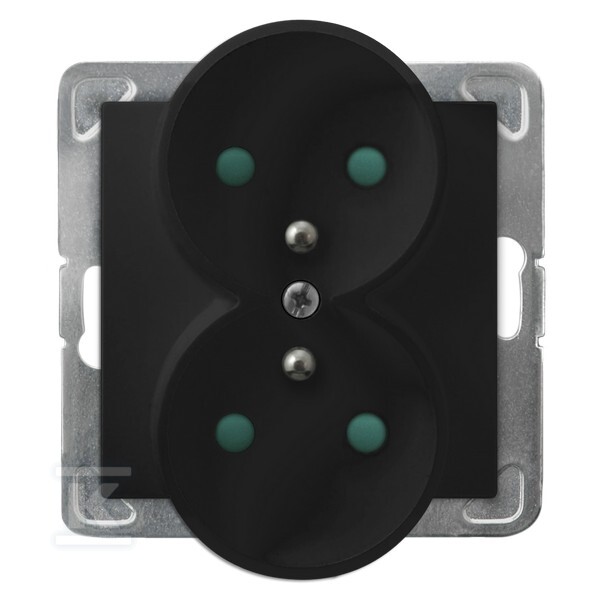 Подвійна розетка з заземленням та - GP-2YRZP/M/33