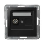 Антеноне гніздо типу F одинарне - чорний матовий IMPRESJA GPA-1YF/M/33