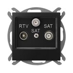 Gniazdo RTV-SAT z dwoma wyjściami SAT - czarny mat IMPRESJA GPA-Y2S/M/33
