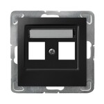 Корпус подвійної розетки типу Keystone прямої форми - чорний мат IMPRESJA GPK-2Y/P/33