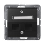Коса оболонка подвійного розеткового модуля типу Keystone — матовий чорний IMPRESJA GPK-2YS/P/33