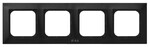 Ramka poczwórna do łączników IP-44 - czarny mat IMPRESJA RH-4Y/33