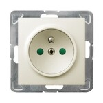 Одинарна розетка з заземленням із захистом токових шин — ECRU IMPRESJA