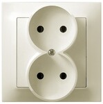Подвійна розетка з комплектом рамки — ECRU IMPRESJA