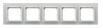 Рамка на п'ять місць — Біле скло IMPRESJA