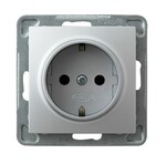 Одинарна розетка з заземленням Schuko — СРІБЛО IMPRESJA