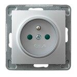 Одинарна розетка з заземленням та екрануванням струмопровідних шин — СРЕБРО ІМПРЕСІЯ