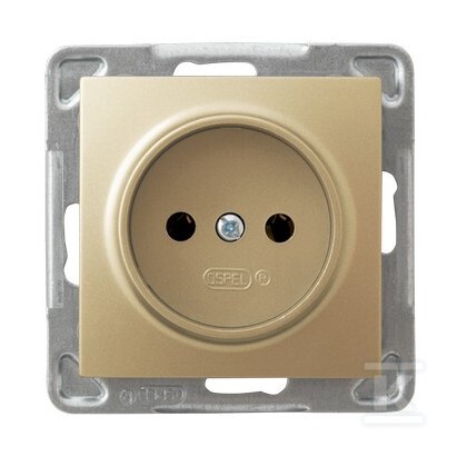 Одинарна розетка — золотистий металік - GP-1Y/M/28