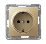 Одинарна розетка з заземленням Schuko — ЗОЛОТИЙ МЕТАЛІК ІМПРЕСІЯ