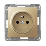 Одинарна розетка з заземленням — ЗОЛОТИЙ МЕТАЛІК ІМПРЕСІЯ
